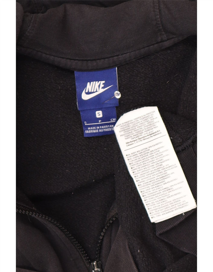Мужской свитер с капюшоном на молнии Nike, маленький черный, хлопковый