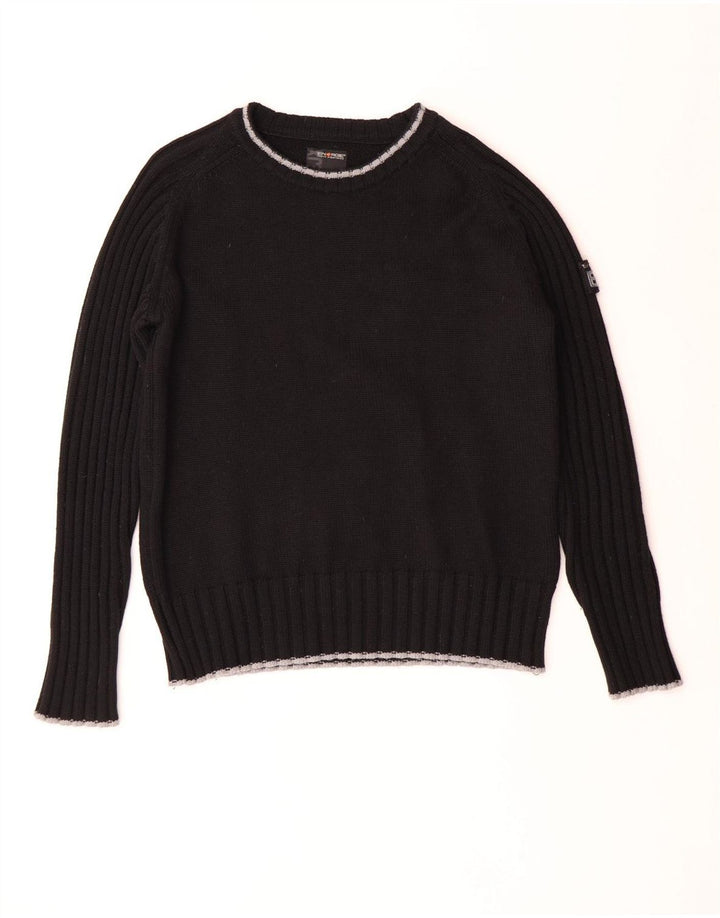 Мужской джемпер с круглым вырезом Energie, большой черный шерстяной свитер