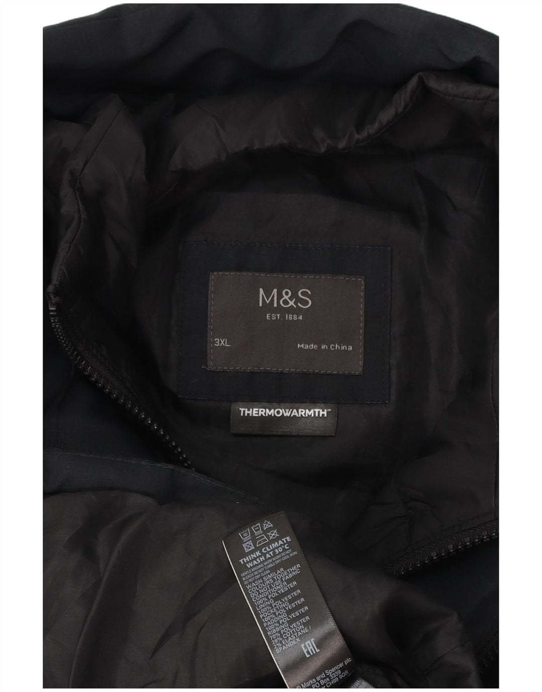 Мужская стеганая куртка Marks & Spencer UK 46 3XL, черный полиэстер