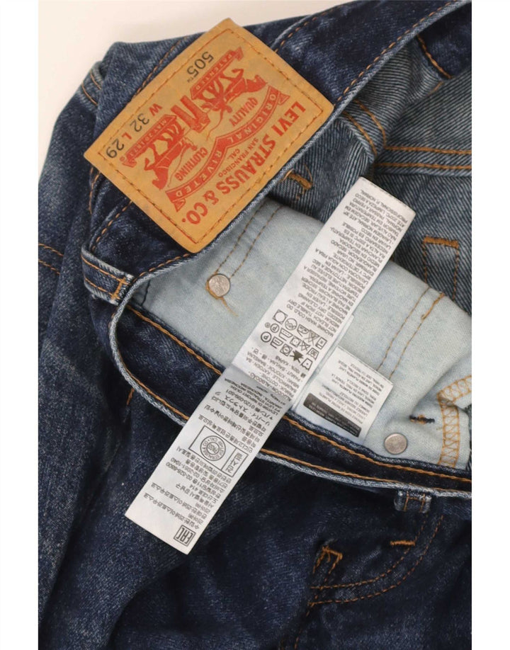 Мужские прямые джинсы Levi's 505 W32 L29 синие, хлопок