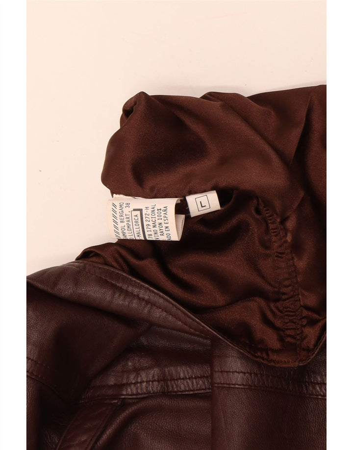 Винтажный мужской кожаный жилет большой коричневый кожаный