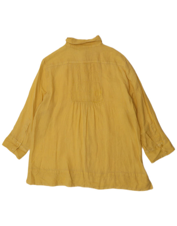 ELENA MIRO Женская рубашка оверсайз с рукавом 3/4 UK 18 XL Желтая