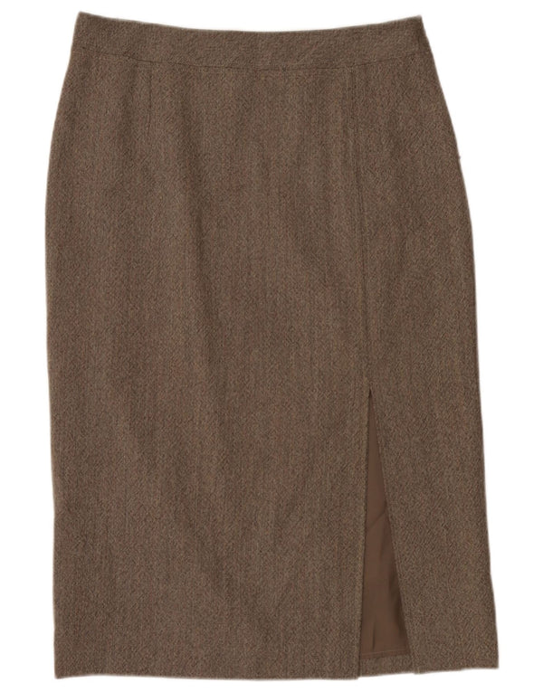 Женская прямая юбка Marella UK 16, большая W34, серая из натуральной шерсти