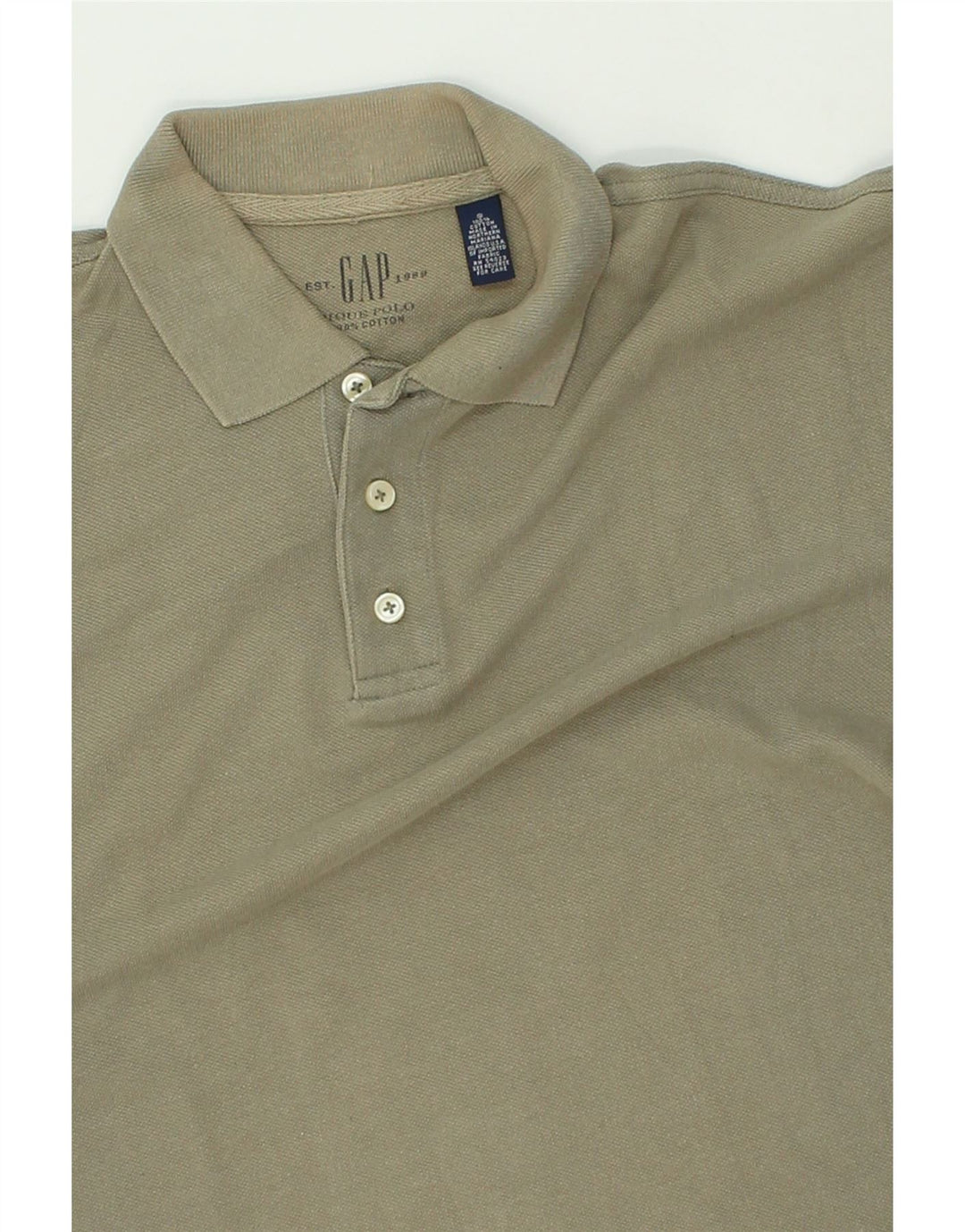 GAP Mens Polo Shirt Small Khaki Cotton Vintage Gap and Second-Hand Gap from Messina Hembry 