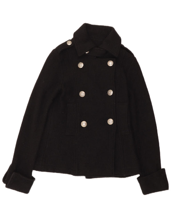 Женское полупальто Zara Trafaluc UK 12, средний черный, шерсть