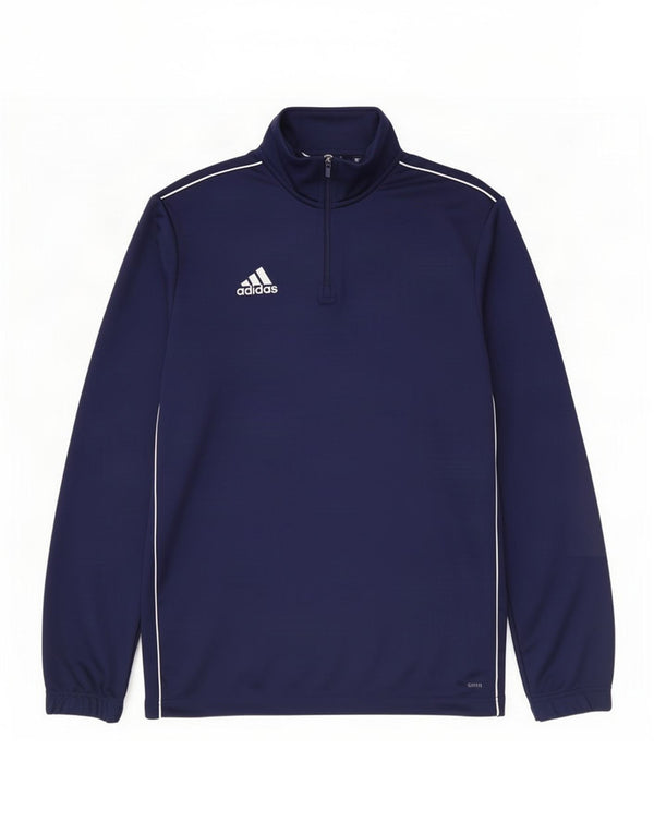 Мужской пуловер с воротником на молнии Adidas Climalite, большой темно-синий