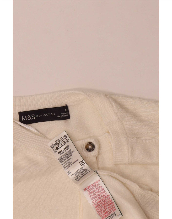Женский кардиган Marks & Spencer UK 12, средний цвет из вискозы белого цвета