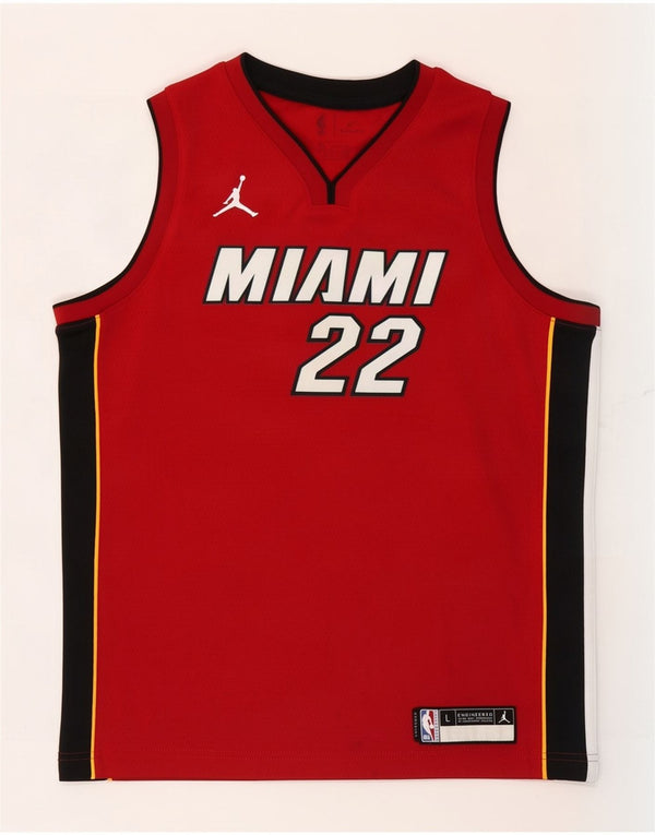 Майка с графическим рисунком Nike для мальчиков Miami Heat, 14–15 лет, большой красный цветной блок