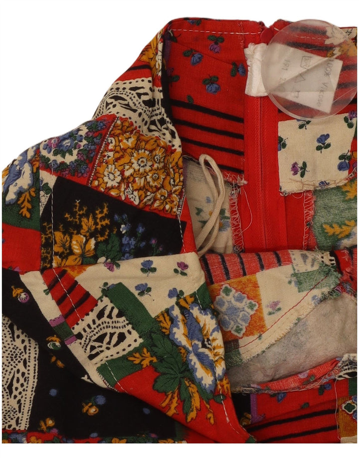 ВИНТАЖНАЯ женская мини-юбка W28, средняя разноцветная лоскутная вискоза