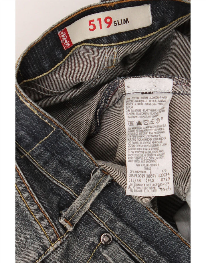 Мужские джинсы LEVI'S 519 Slim W32 L30 Синие, хлопок