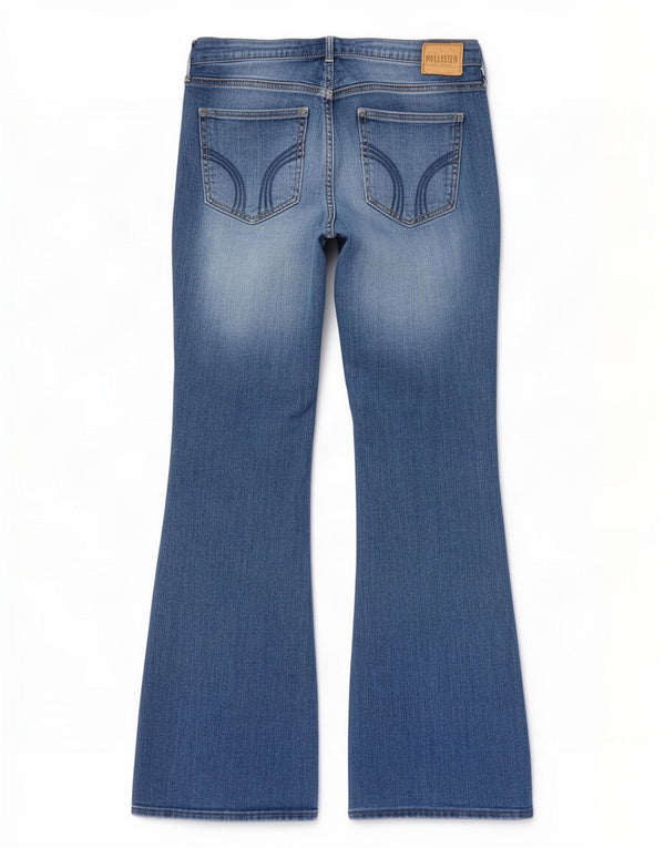 Женские джинсы Bootcut с низкой талией Hollister, размер США 13, большой размер W31 L32, синий хлопок