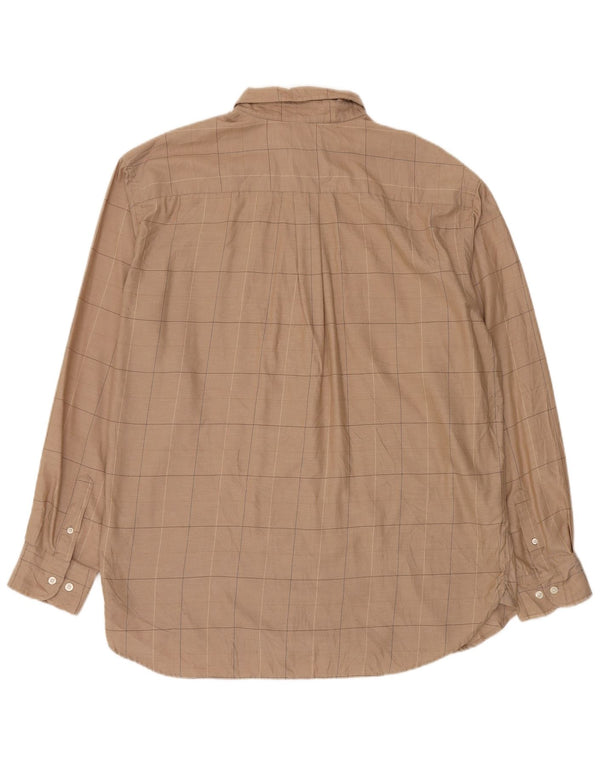 Мужская высокая рубашка Dockers XL, коричневая клетка, хлопок