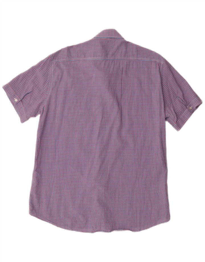 Carrera Мужская рубашка обычного кроя с коротким рукавом XL, хлопковая красная клетка