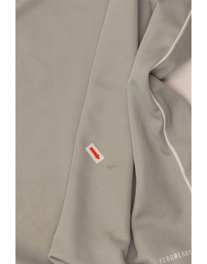 Мужской пуловер с воротником на молнии ADIDAS Aeroready, спортивный костюм, топ XL, серый полиэстер