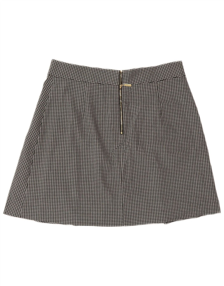 Женская мини-юбка Marks & Spencer UK 14 Medium W30 Черная с узором "гусиные лапки"