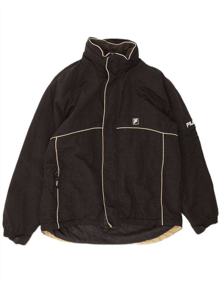 Мужская утепленная куртка Fila UK 40, большая, черная, полиамид