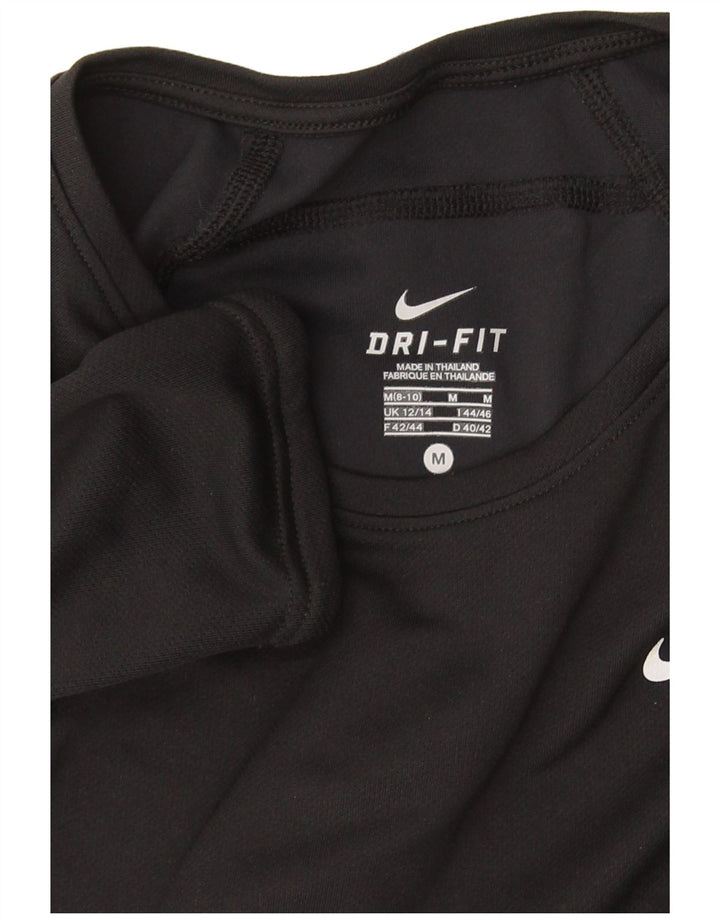 Женский топ Nike Dri Fit с длинным рукавом UK 12/14, средний черный, цветной блок