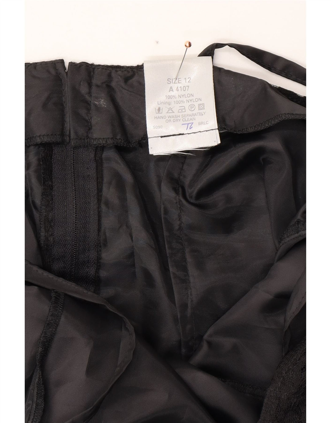 CLASSIC Женское платье А-силуэта UK 12, средний черный цветочный нейлон