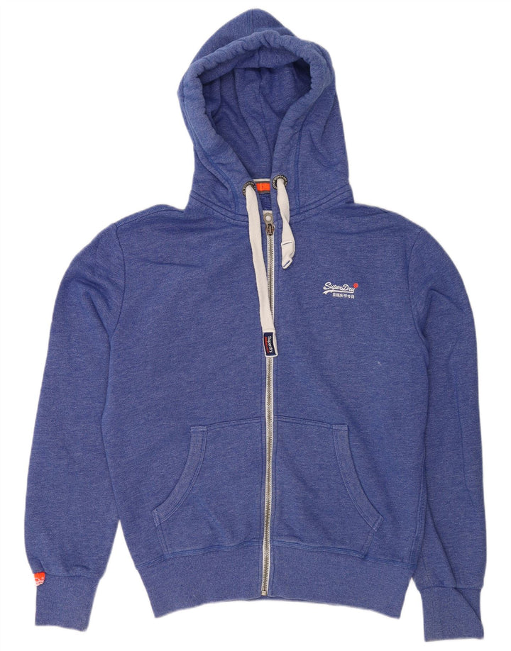 Мужской свитер с капюшоном на молнии Superdry, средний синий, хлопок