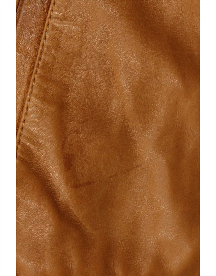 Винтажная мужская кожаная куртка UK 40, большая коричневая кожа