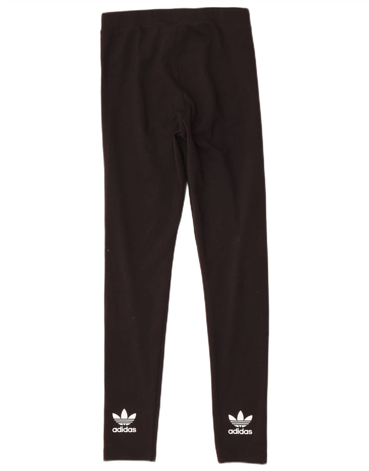 Женские леггинсы Adidas с рисунком UK 10, маленькие черные из полиэстера