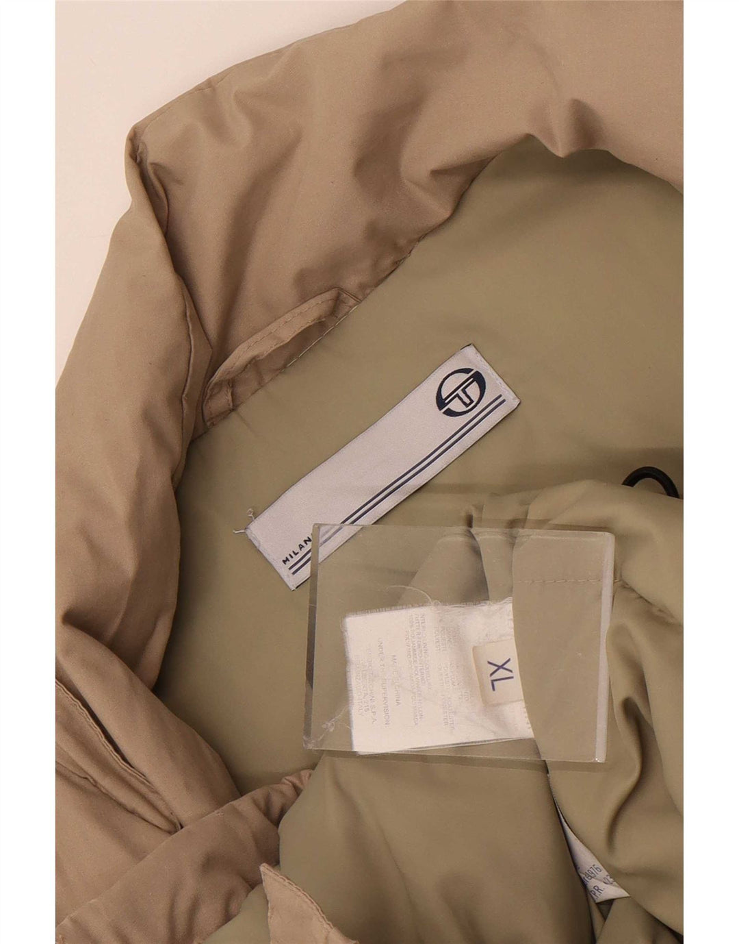 Мужская стеганая куртка Sergio Tacchini UK 42 XL бежевый полиэстер