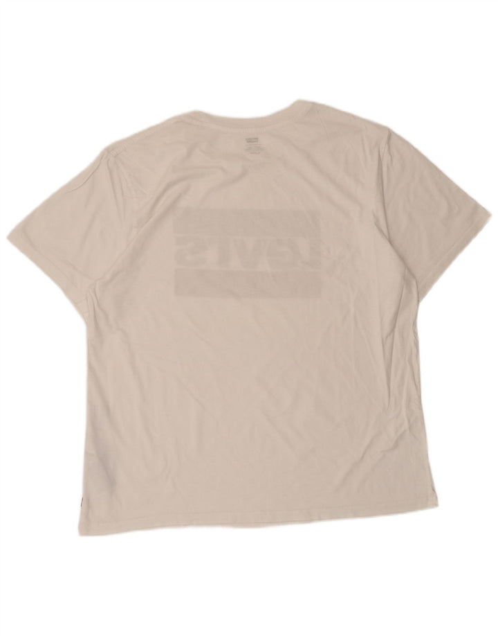 Мужская футболка с рисунком Levi's, топ XL, белый хлопок
