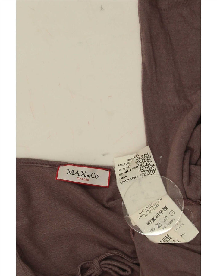 Женский топ Max & Co. с рукавом 3/4, Великобритания, 12, средний коричневый цвет, вискоза