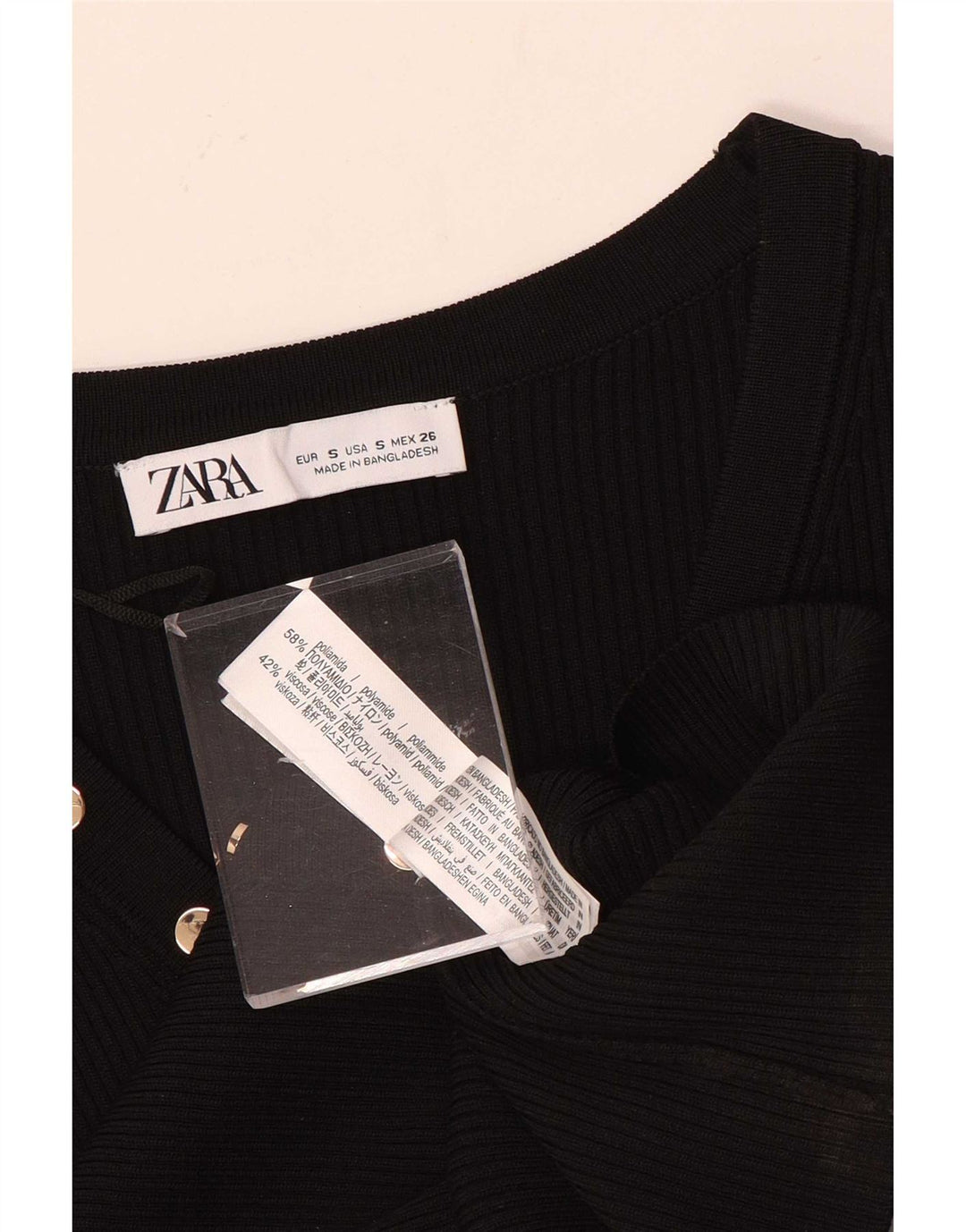 Женский кардиган с длинными рукавами Zara UK 8, маленький, черный, полиамид