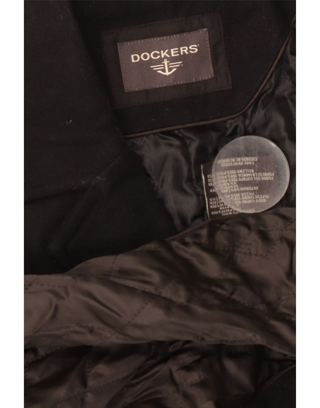 Мужское пальто Dockers UK 44 2XL, черное шерстяное