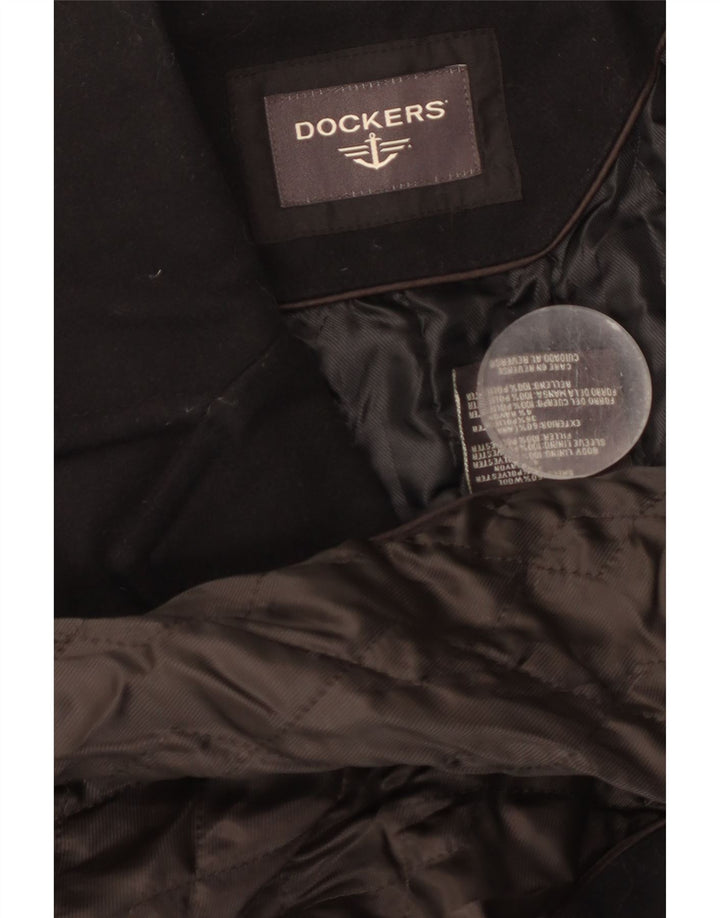 Мужское пальто Dockers UK 44 2XL, черное шерстяное