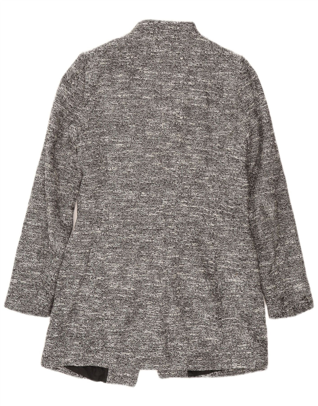 Женский удлиненный пиджак Zara UK 12, средний серый ацетат с крапинками