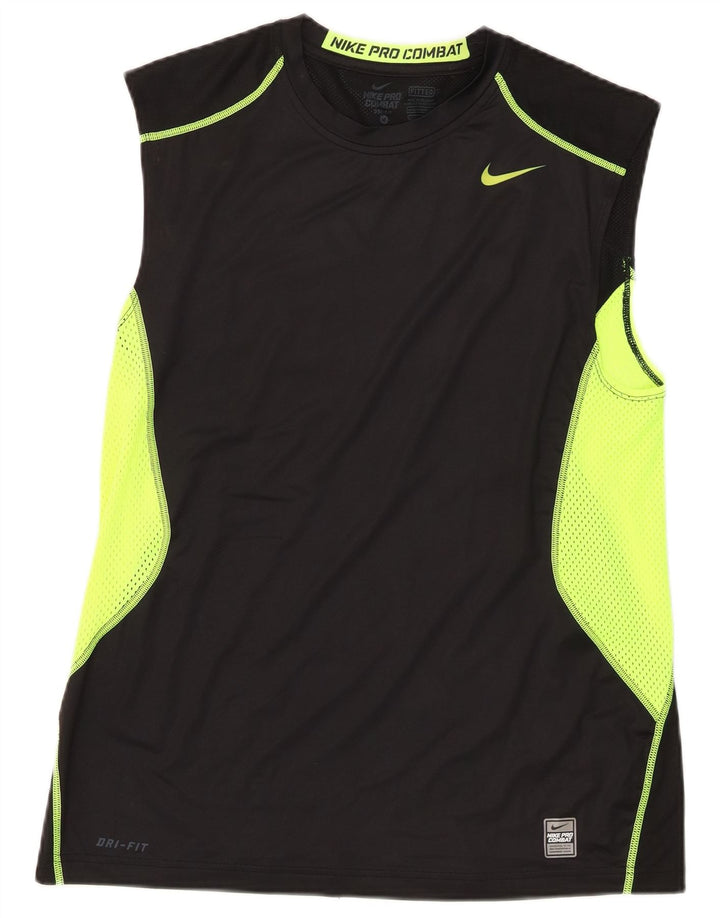 Мужской жилет Nike Dri Fit, средний черный полиэстер с цветными блоками