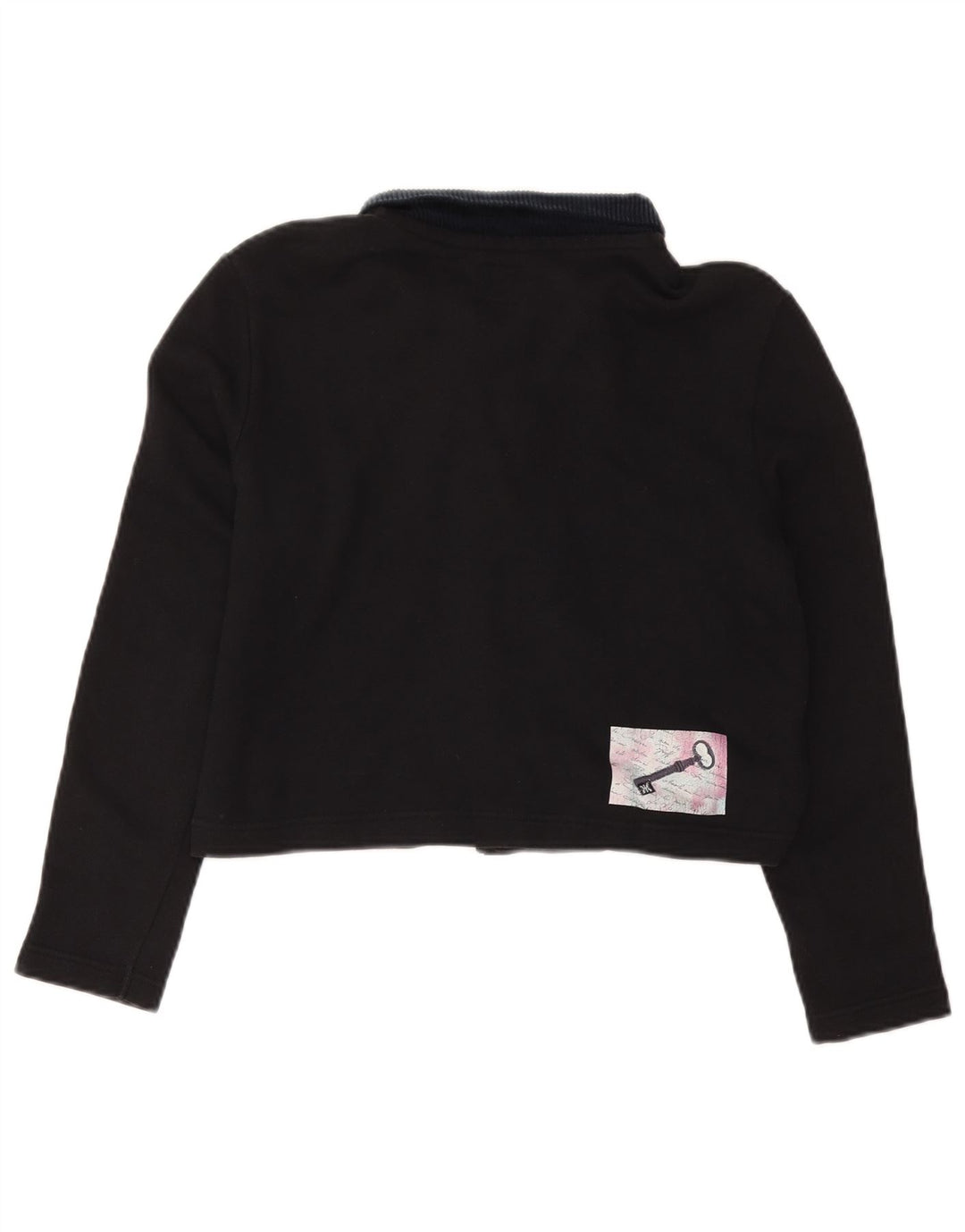 Женская укороченная рубашка-поло оверсайз с графическим рисунком BENETTON UK 10, маленькая черная