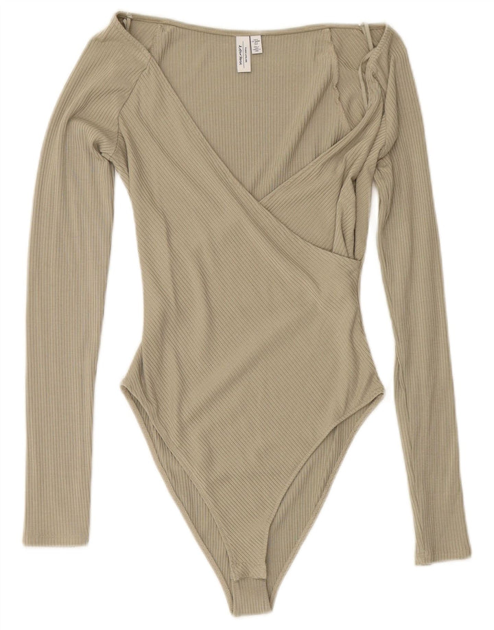 & OTHER STORIES Женское боди с длинными рукавами UK 10, маленький зеленый модал