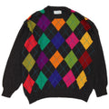 Мужской джемпер с круглым вырезом Benetton IT 50 Medium Grey Argyle/Diamond