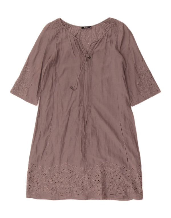 Massimo Dutti Женское платье свободного кроя EU 36 XS Серый хлопок с цветочным принтом