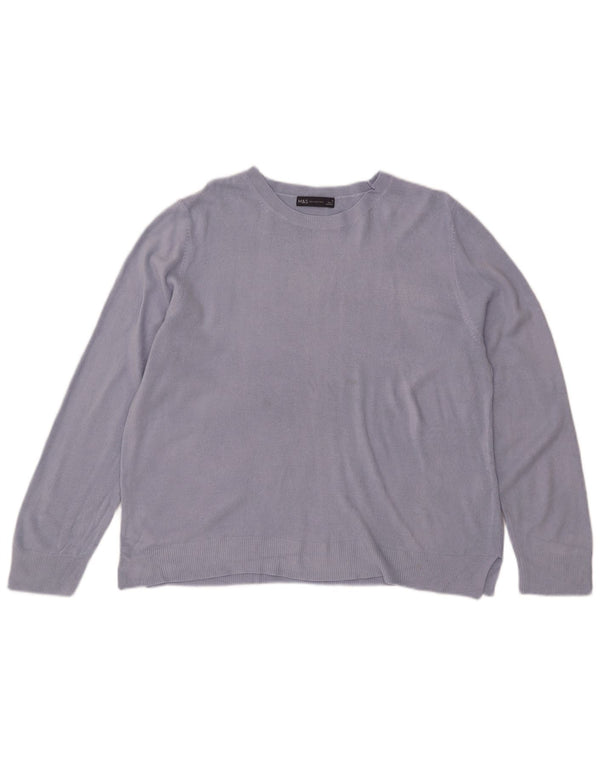 Женский джемпер с вырезом «лодочка» Marks & Spencer, Великобритания, 20, 2XL, фиолетовый, акрил