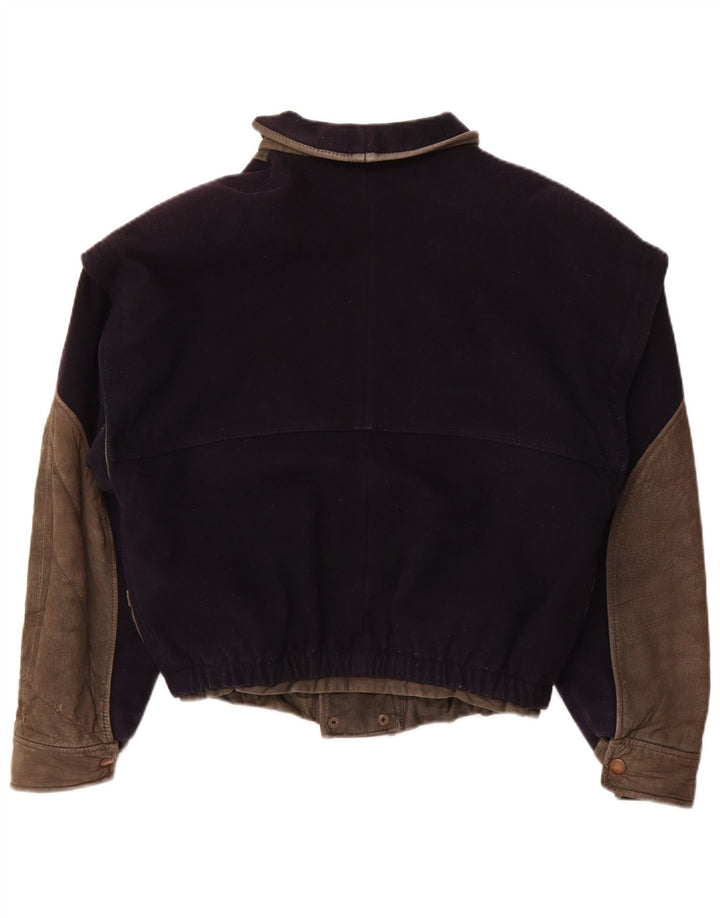 VITTORIO FORTI Женский бомбер IT 46 Большой Темно-Синий Вискоза