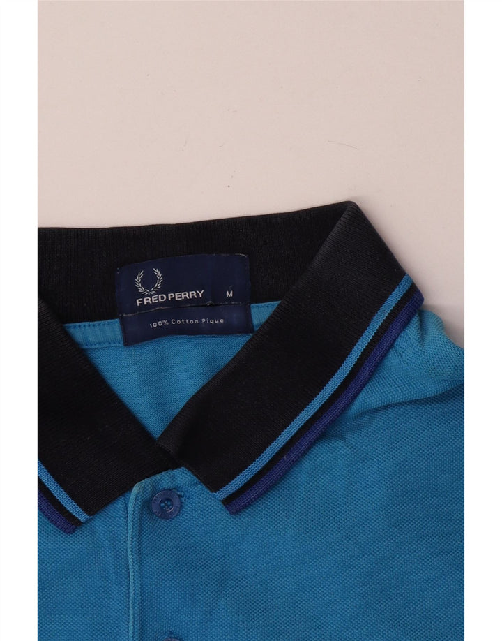 Мужская рубашка поло Fred Perry, хлопок среднего синего цвета