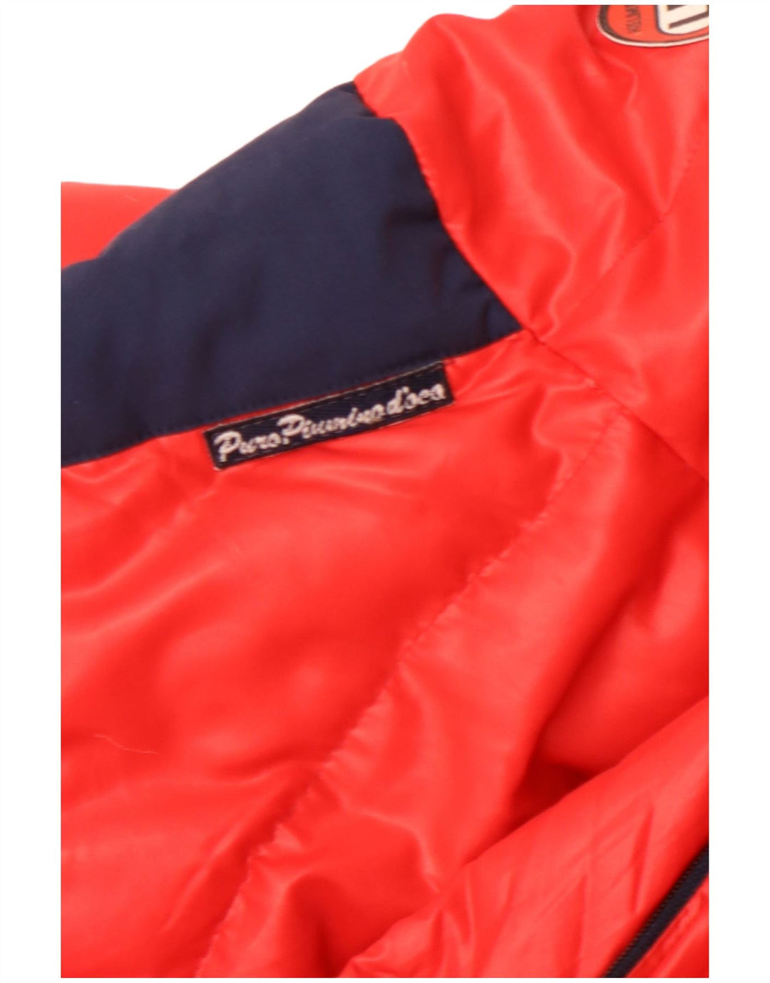 Мужская стеганая куртка VINTAGE UK 40, большая красная, полиамид с цветными блоками