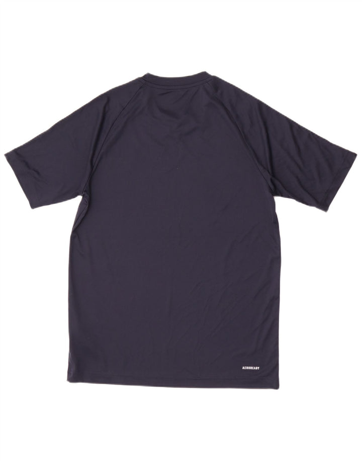 Adidas Mens Aeroready Футболка Топ Маленький Темно-Синий Полиэстер