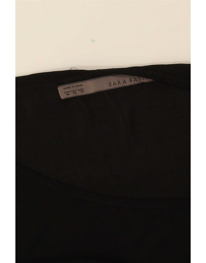 Женская блузка оверсайз Zara UK 18 XL, черная