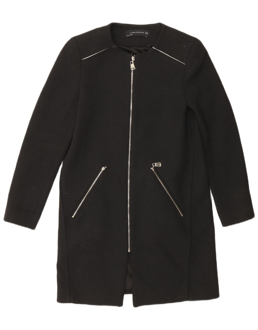 Женское пальто Zara UK 6 XS, черный полиэстер
