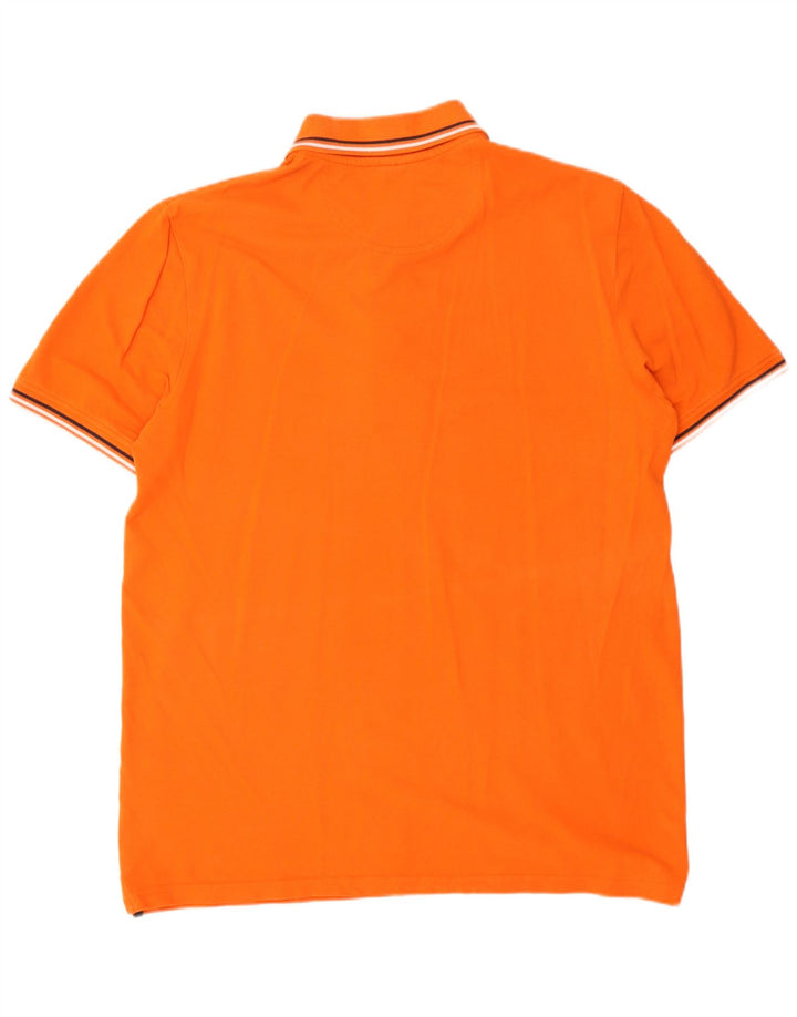 CHAMPION Mens Polo Shirt Large Orange Cotton