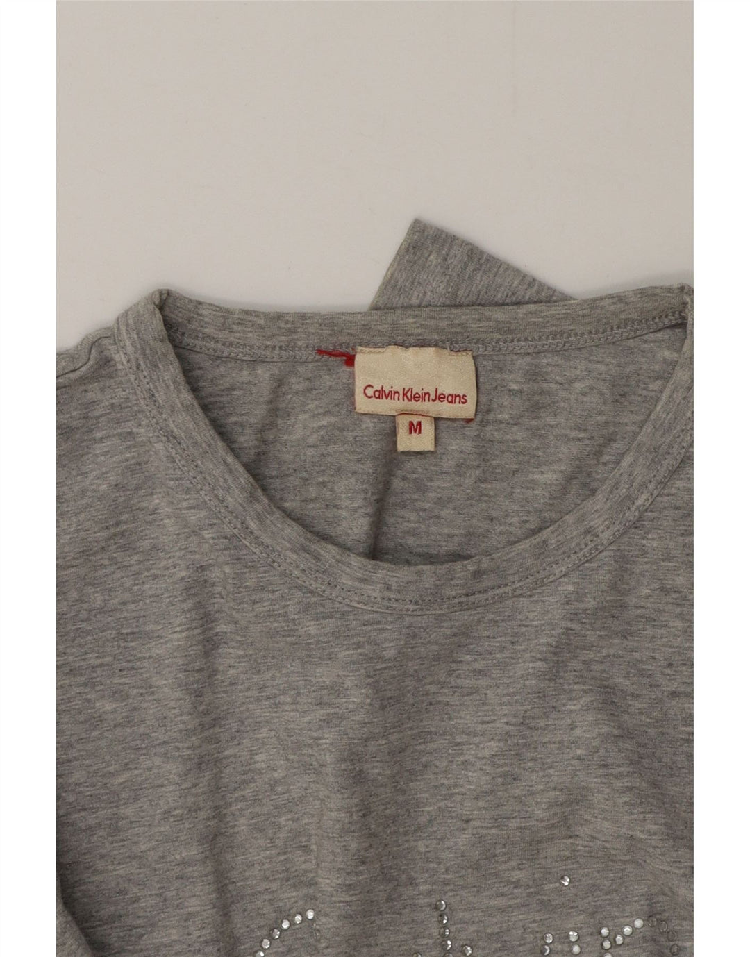 Женские джинсы Calvin Klein Jeans с длинным рукавом и графикой, Великобритания, 12, средний серый, в крапинку