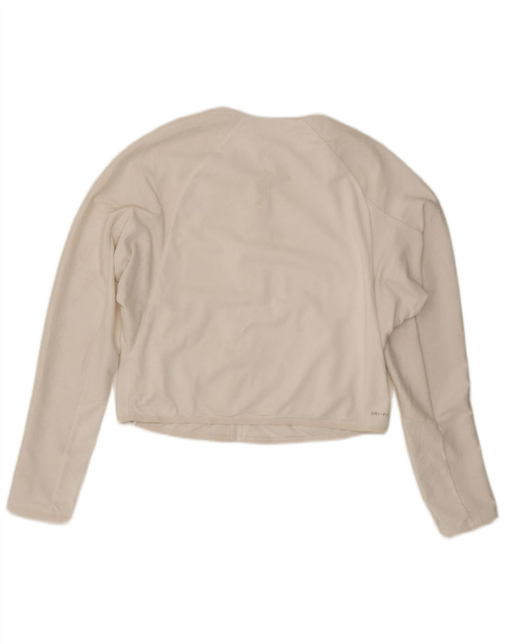 Женская укороченная спортивная куртка Dri Fit UK 16, большой белый полиэстер