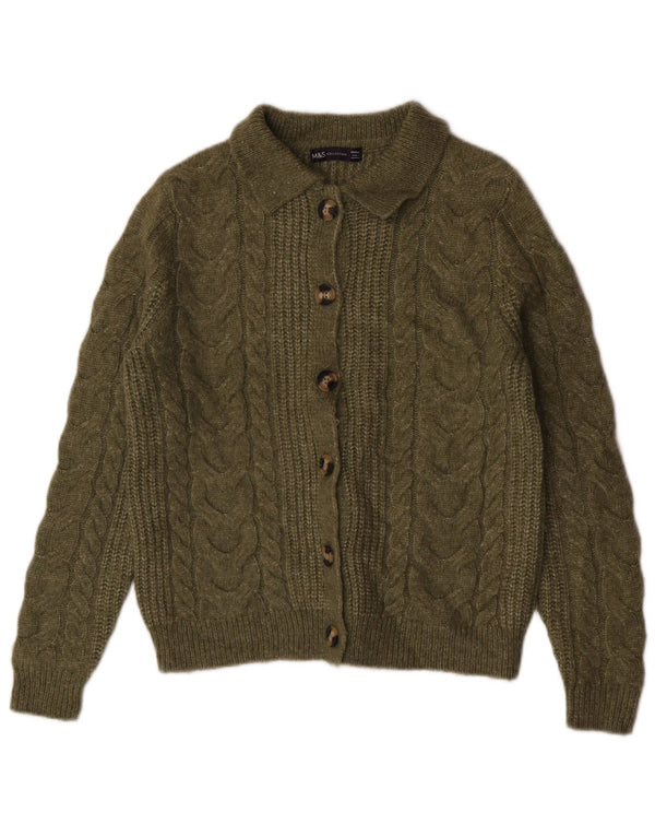Женский кардиган Marks & Spencer UK 10, маленький цвет хаки, акрил