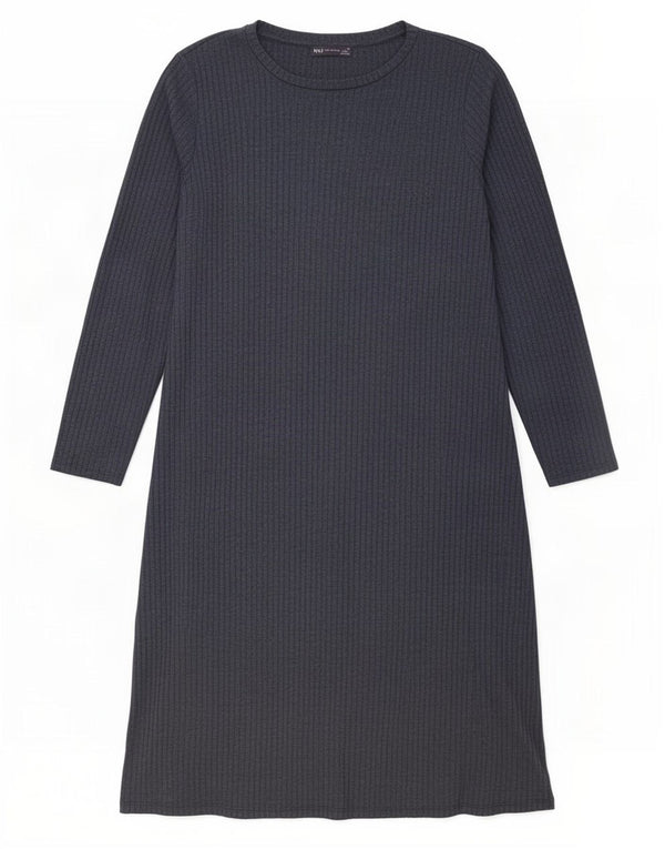 Женское платье макси с длинными рукавами Marks & Spencer UK 22 3XL Темно-синий полиэстер