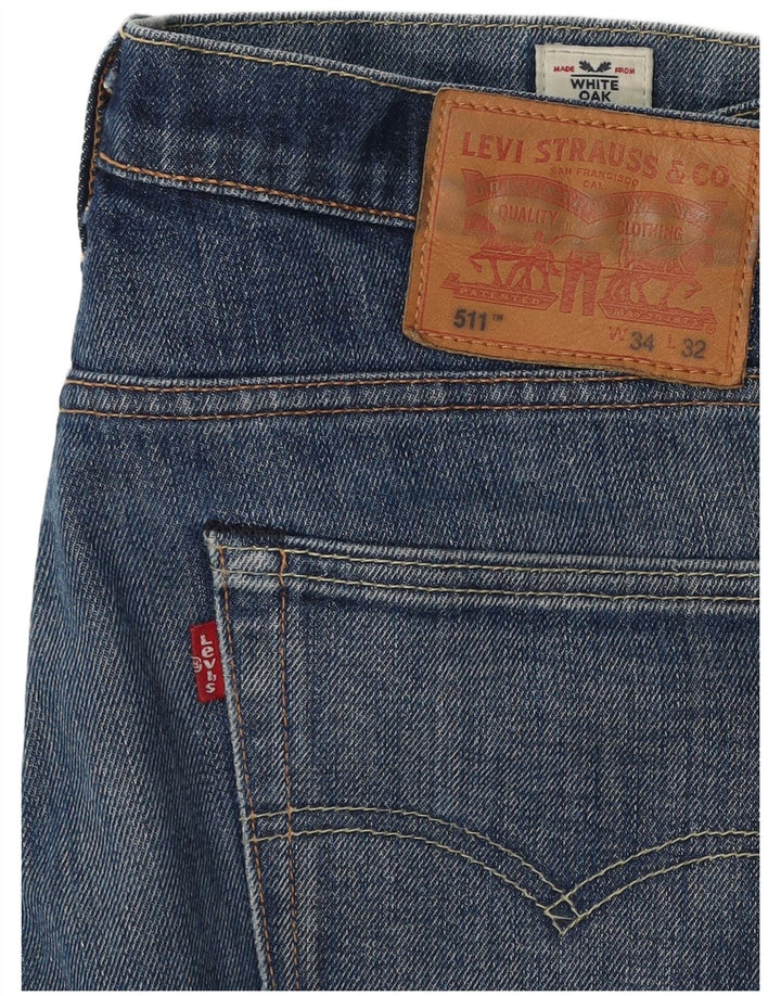 Мужские джинсы Levi's Slim 511 W34 L32 синие, хлопок